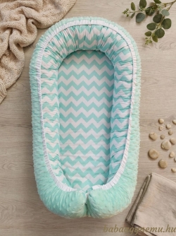 Menta chevron - menta minky- Babafészek termék főképe
